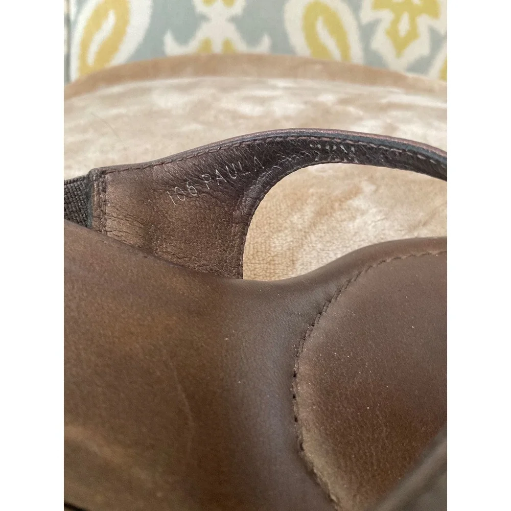 Donald J Pliner Couture Paula Bronze Leather Thong Kitten Heel Sandals 8.5M
